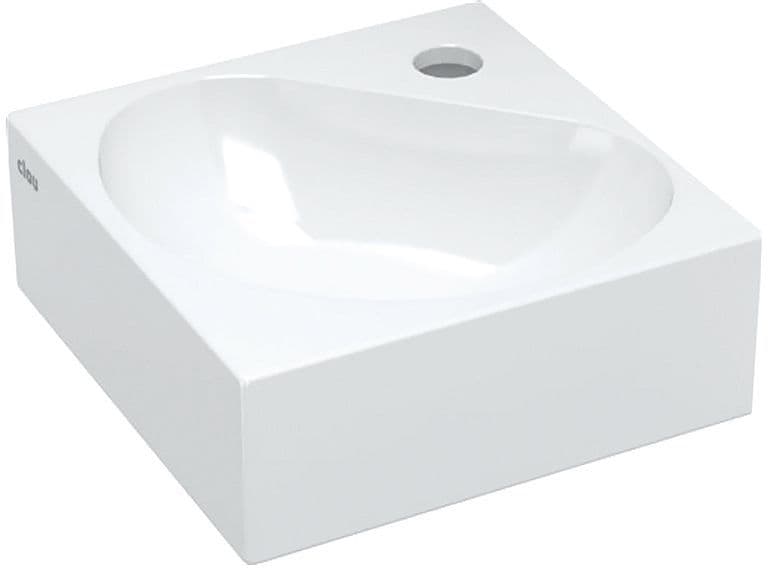 Hoekhandenwasser FLUSH5 Clou 27CM +kraangat keramiek WIT