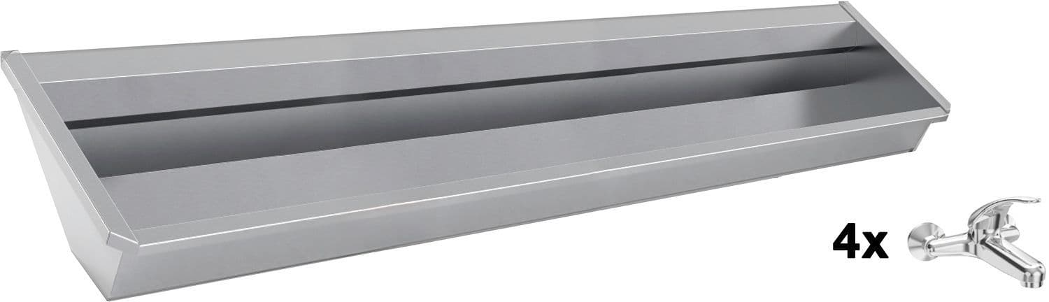 Muurwasgoot sanilav intersan 240CM Rvs 4 1GREEPMENGKRANEN