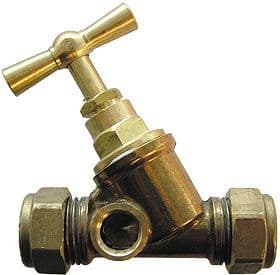Bicone robinet d'arret avec purgeur 22MM