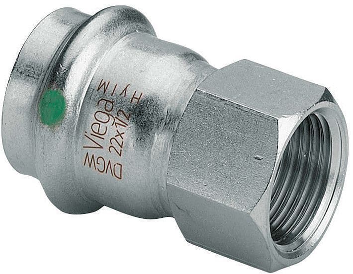 Raccord 1/2"F-15MM sanpress inox Viega