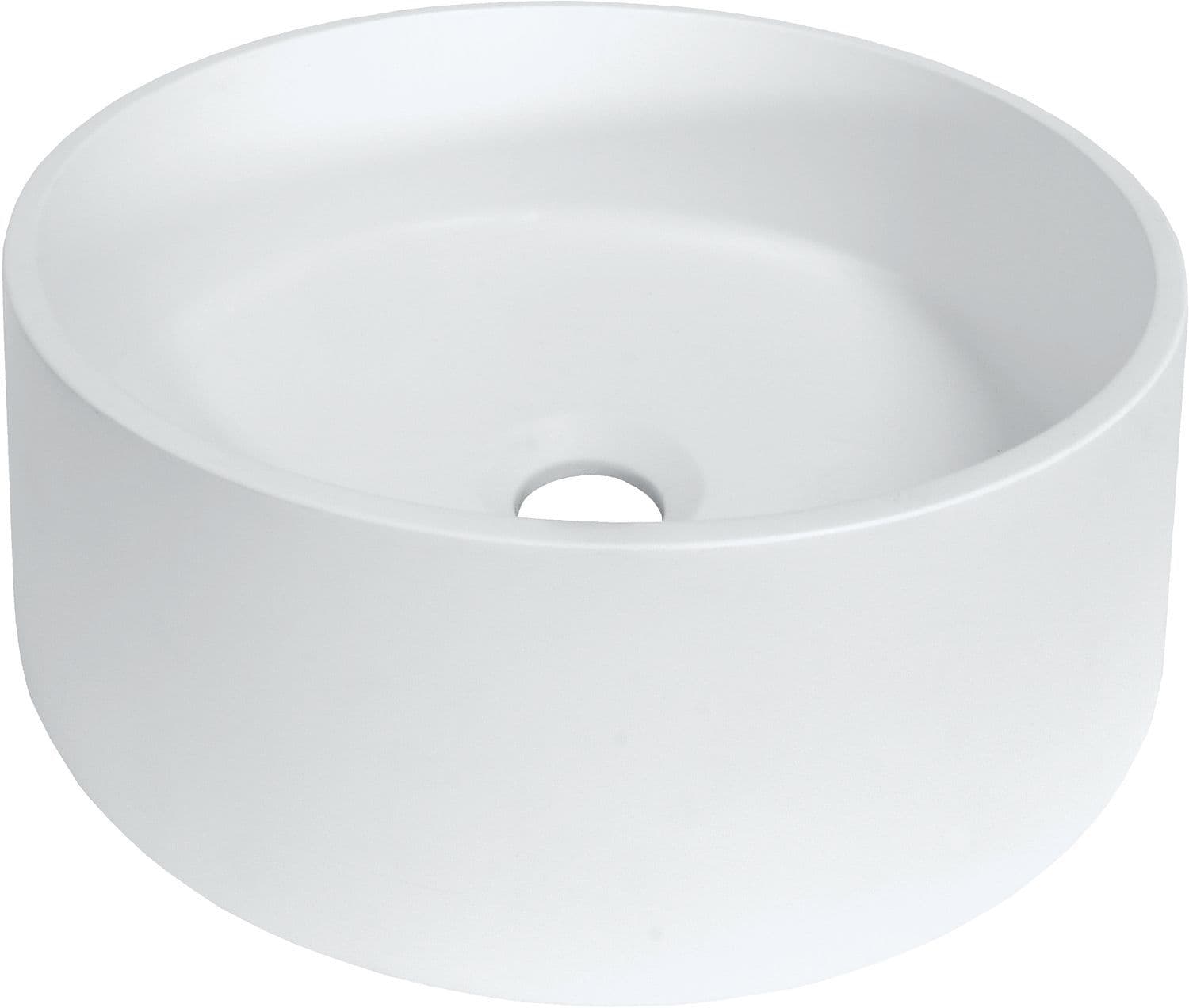 Combo/molto/puro lavabo opbouw rond 36CM kunstmarmer ZONDER overloop WIT