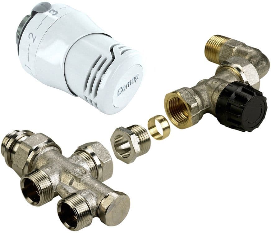 1-PIJPSCOMBINATIE Thermostaat Comap vloer+bocht 1/2-M22