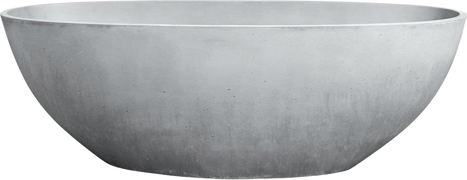 Bain libre briq oval inclusive siphon 180X82 beton/chrome