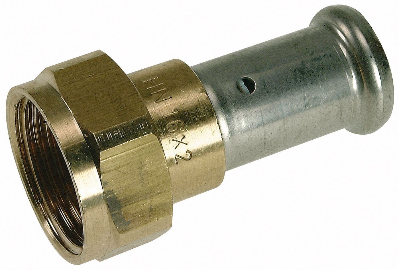 Raccord mobile avec joint a sertir 20MM-3/4"F laiton Henco