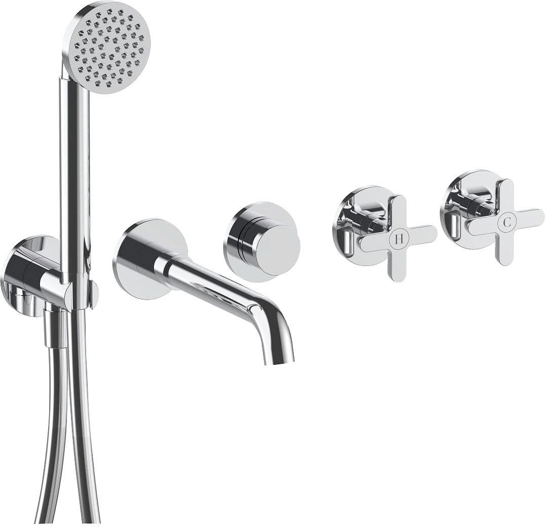 Set de finition mitigeur bain 5 trous mural icona classic fantini chrome