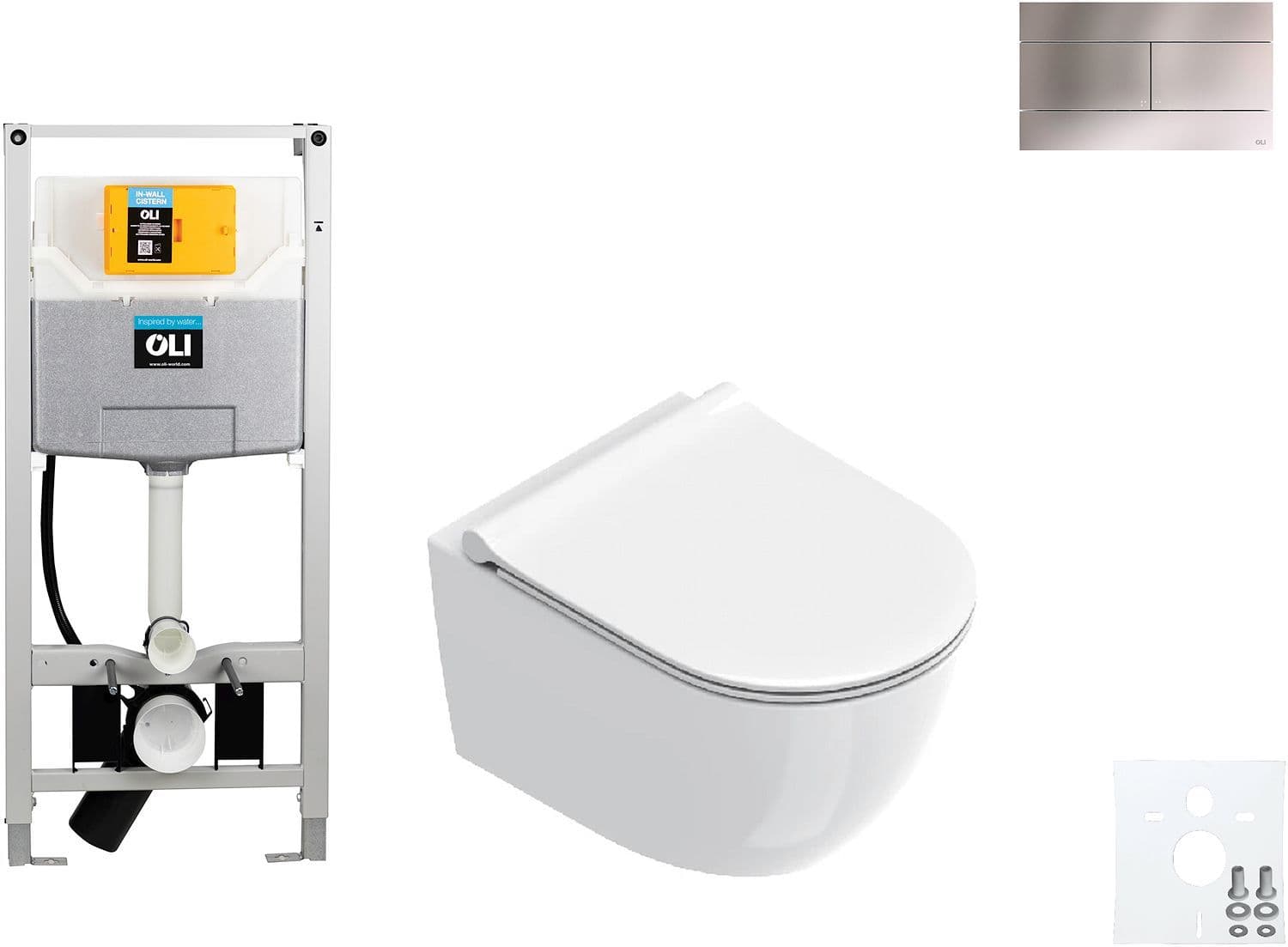 Wallfix oli wc suspendu sfera 50 catalano slim seat slim inox
