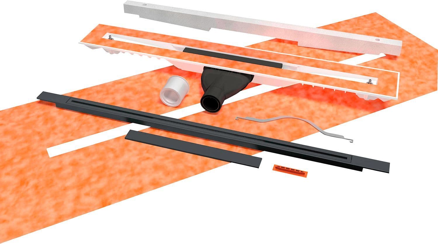 Caniveau carrodrain twiggi XL low titanium 100-160CM