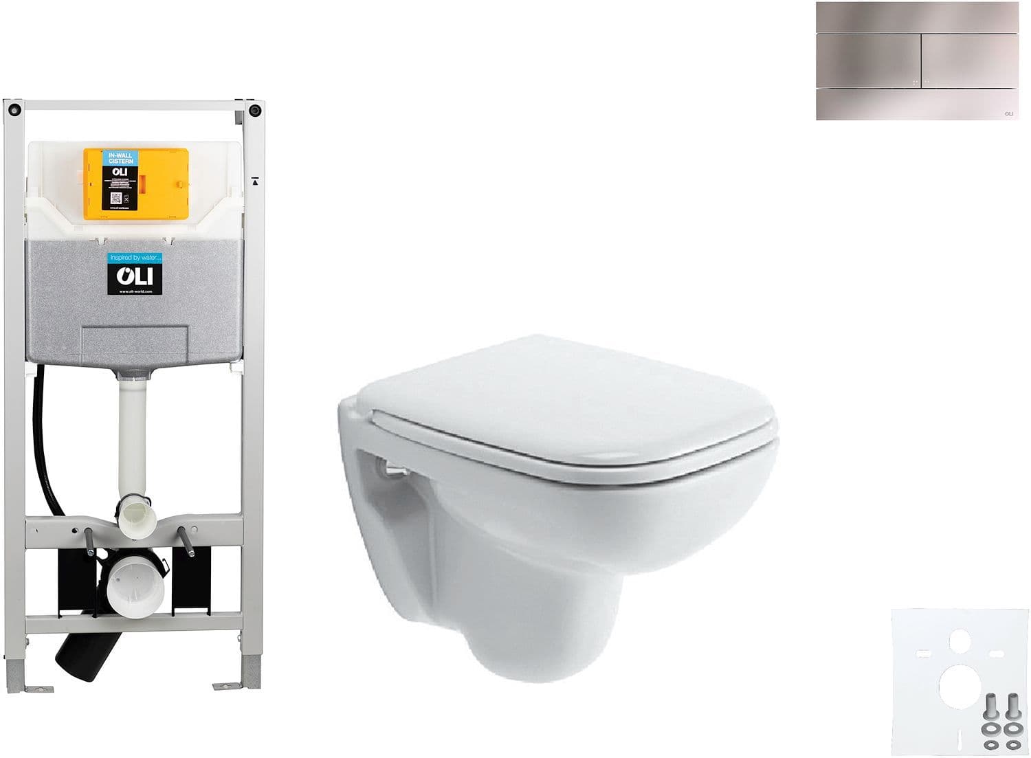 Wallfix oli wc suspendu D-Code Compact Duravit code slim inox