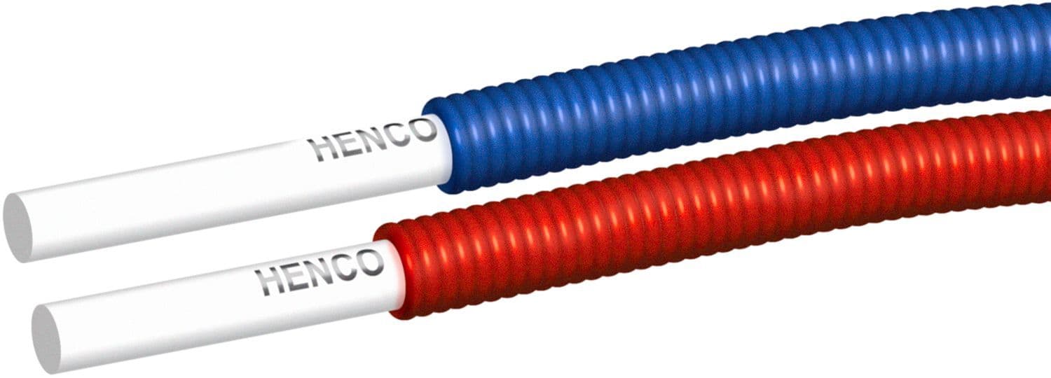Tube multicouche + gaine 16X2 Bleu rouleau 100M Henco