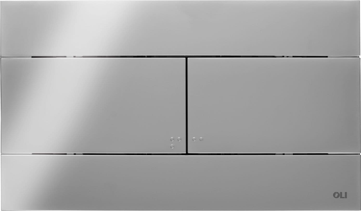 Duwplaat 2-TOETS slim oli glanzend CHROOM