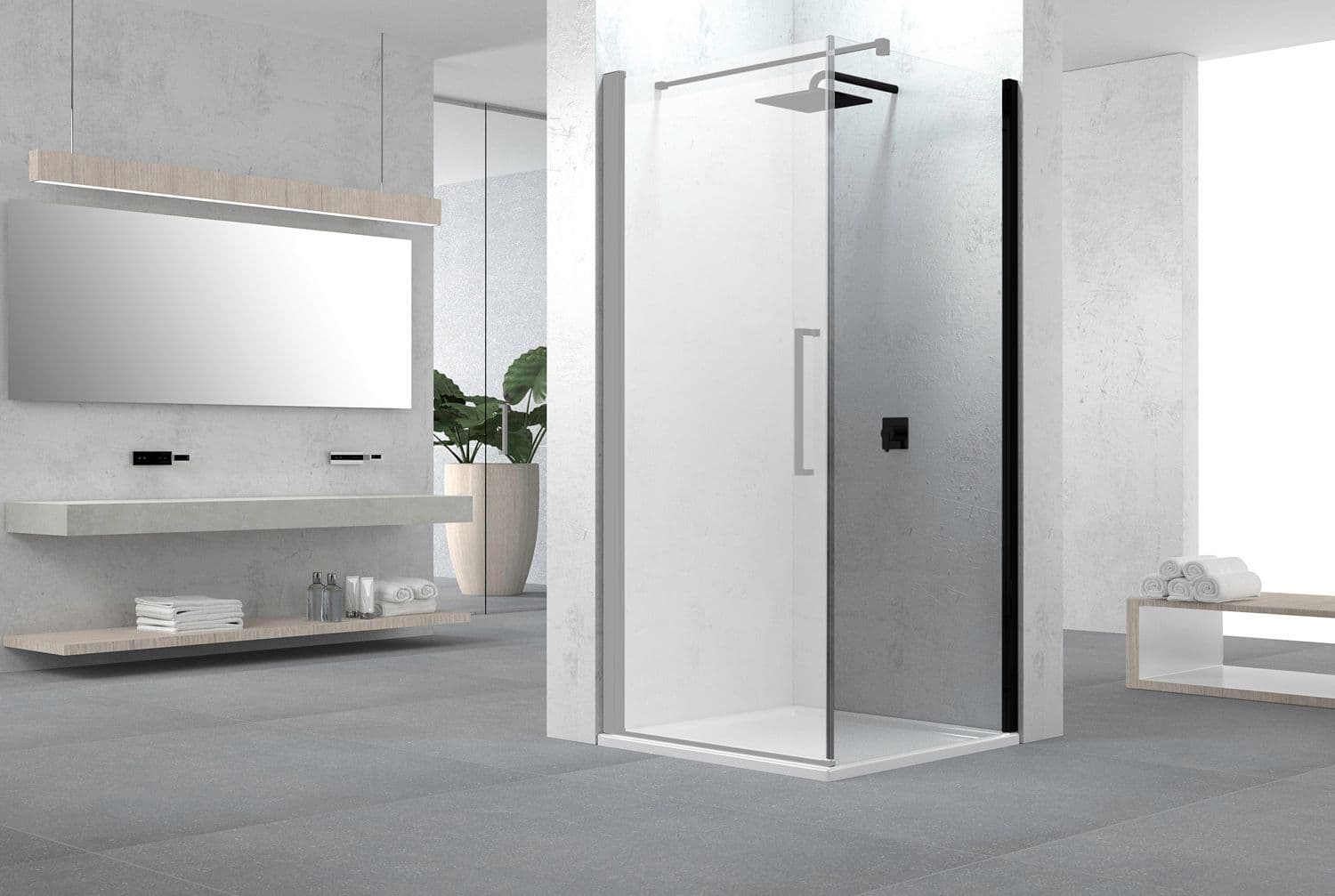 Paroi fixe swing 77-79 H200 Noir mat-cl