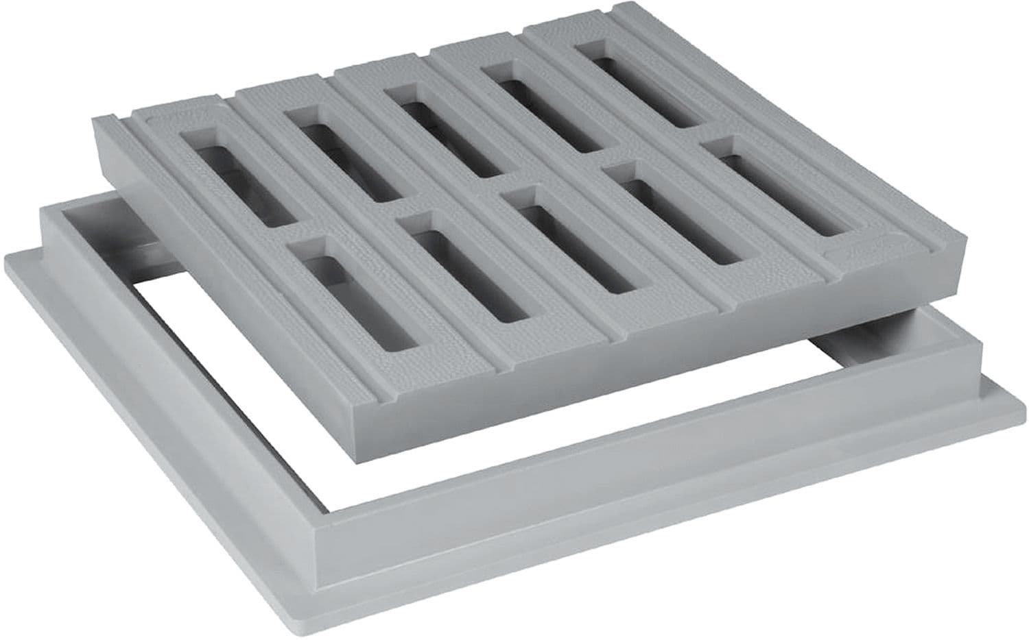 Grille de sol+cadre Nicoll Gris 20-20CM