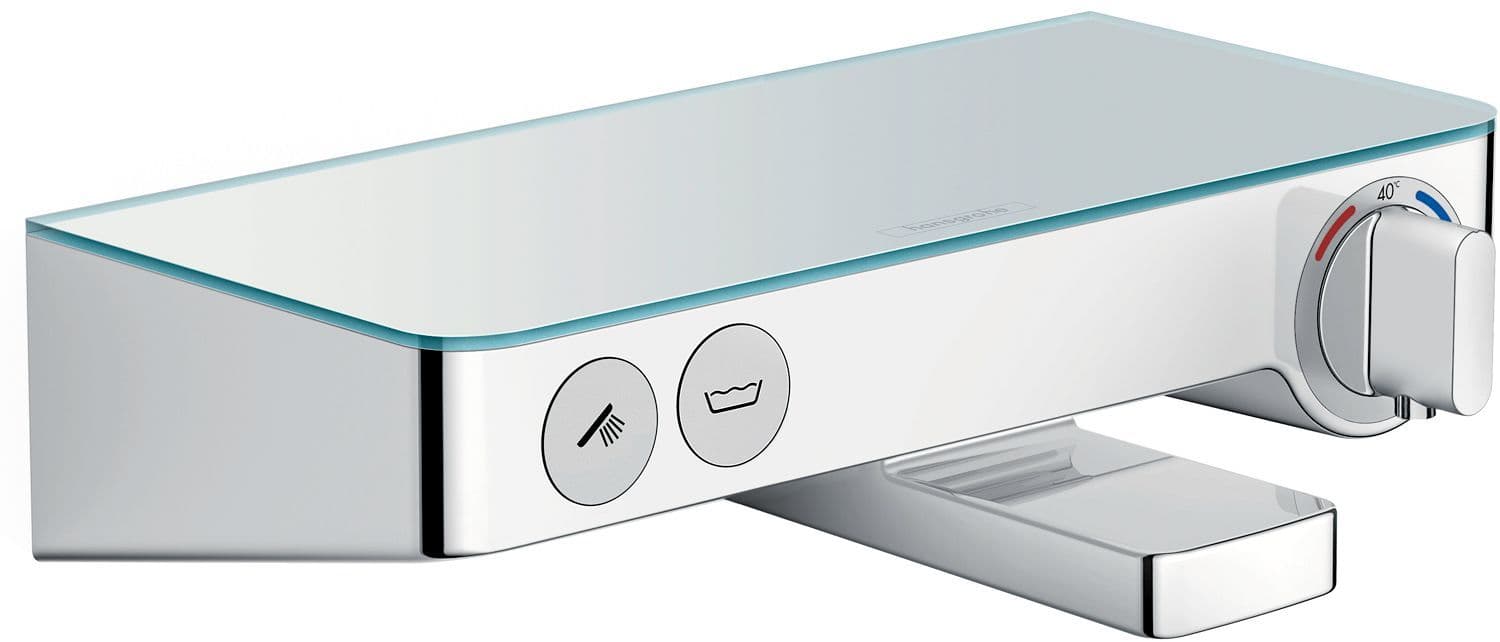 Thermostat bain push Select HG chrome-blanc