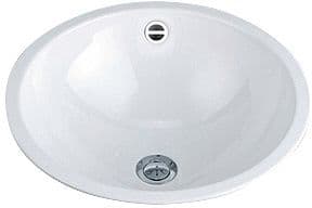 Vasque a encastrer EB.K325 diametre 325MM sans plage robinet +trop-plein blanc