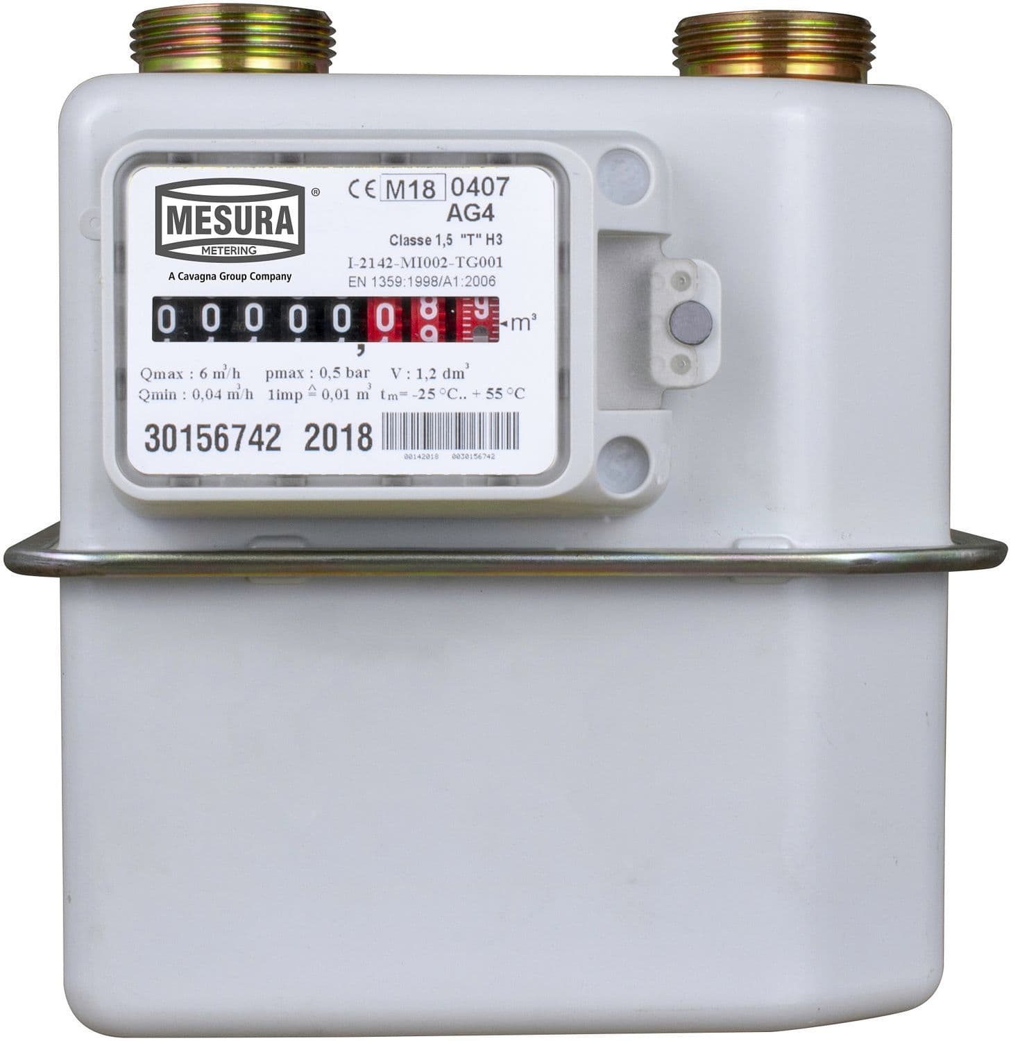 Compteur gaz+raccords 3/4"G 0,025-4M3/H-35,33KWATT