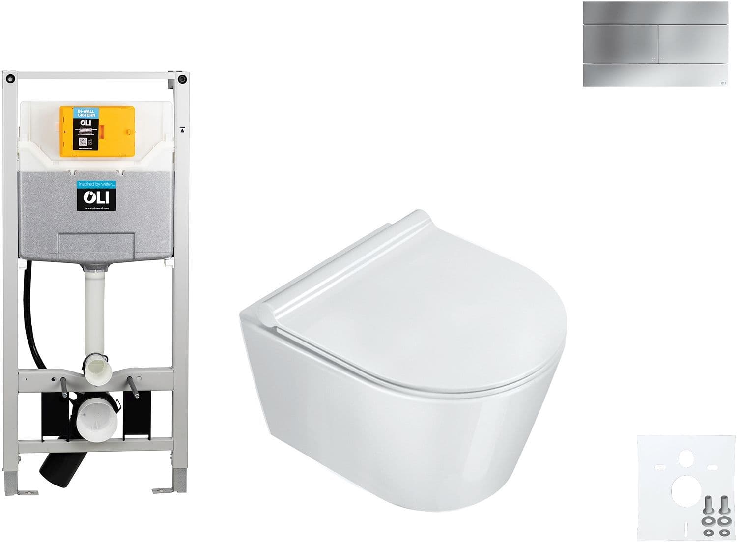 Wallfix oli wc suspendu Zero 46 catalano slim chrome mat
