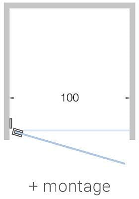 Draaideur nis close <(><<)>100CM timeless-chroom+ montage