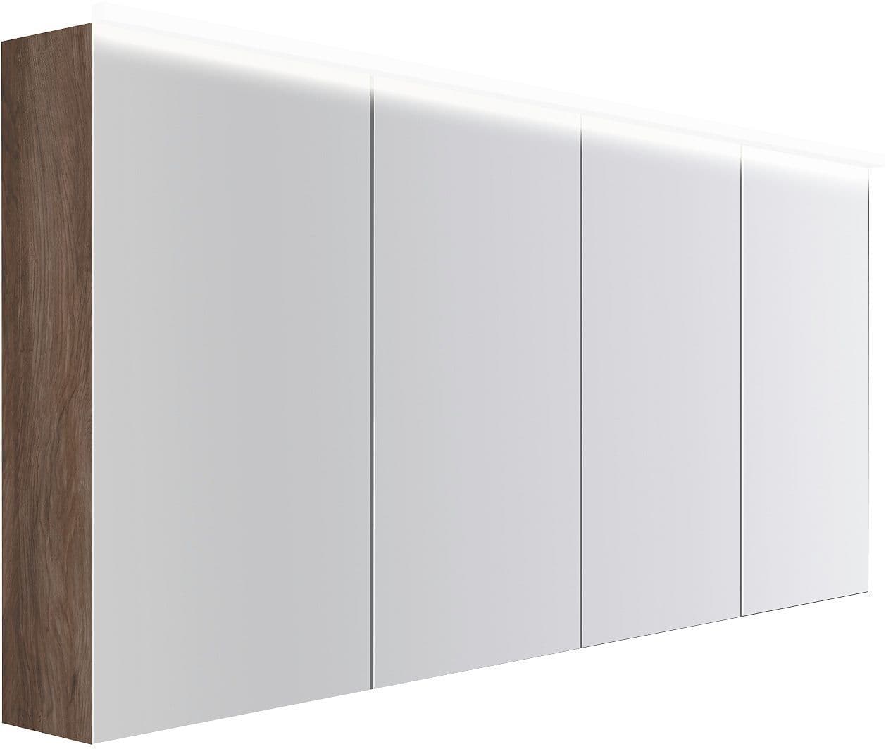 Spiegelkast coffee 4 deuren 1800MM 4250K notelaar decor fluweel