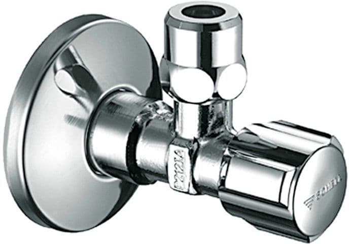 HAAKS AFSLUITKRAAN SCHELL MET ROZET 1/2"-10MM +TEFLON CHROOM