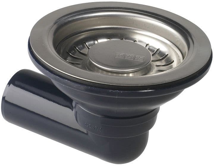 Krepine ZONDER overloop nieuw Franke 3"1/2 met horizontale aansluiting oud
