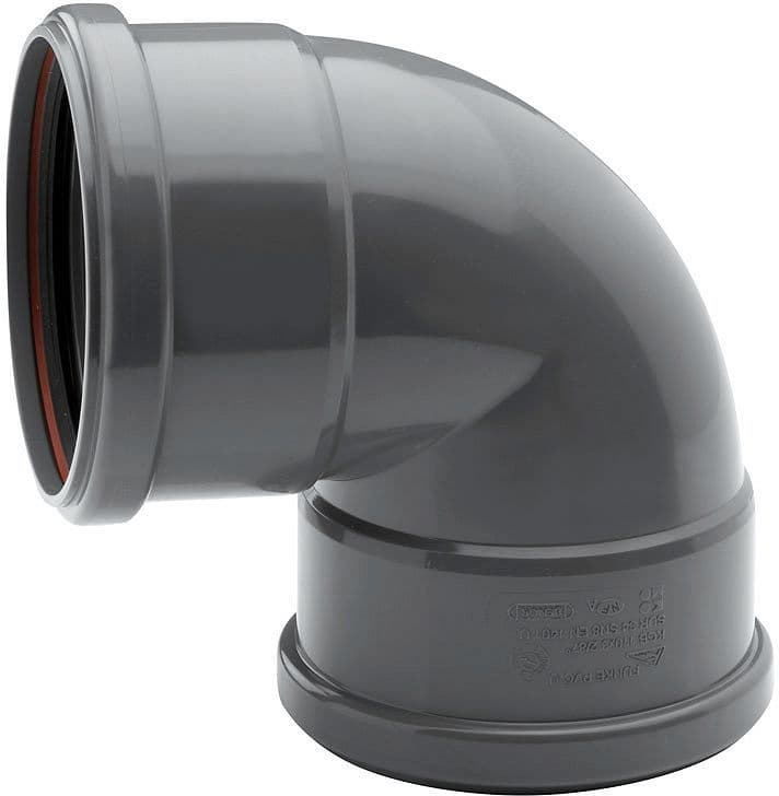 Coude PVC 90° egout 125MM ff Gris