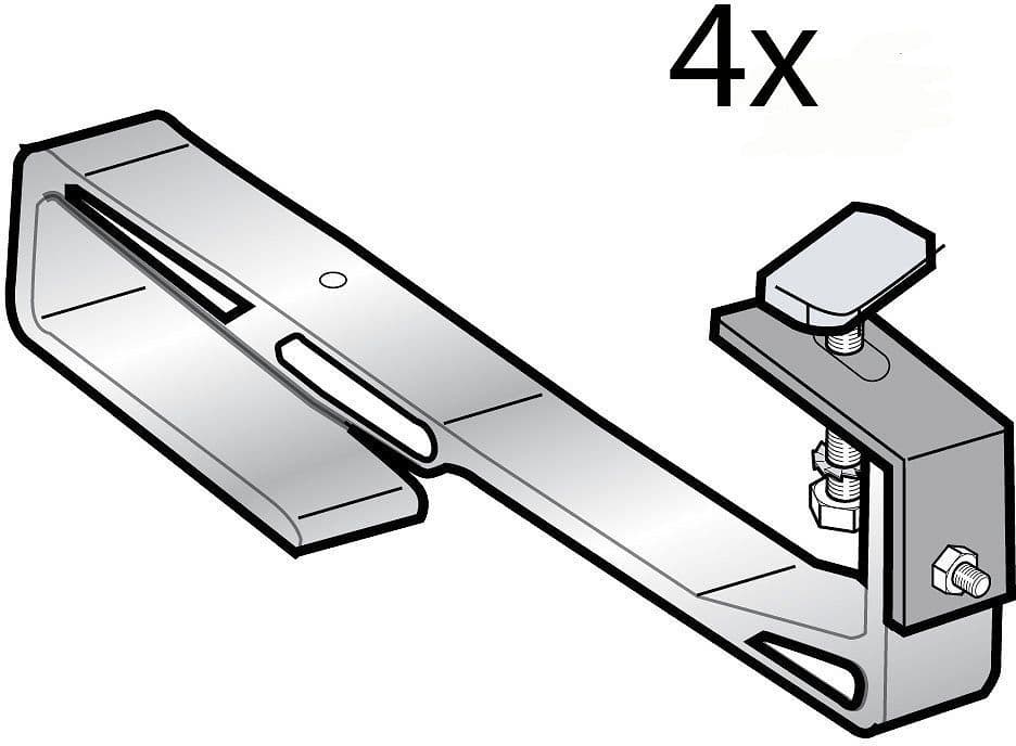Set montage rails (4P)PANNEAU remeha apparent incline carrelage classique