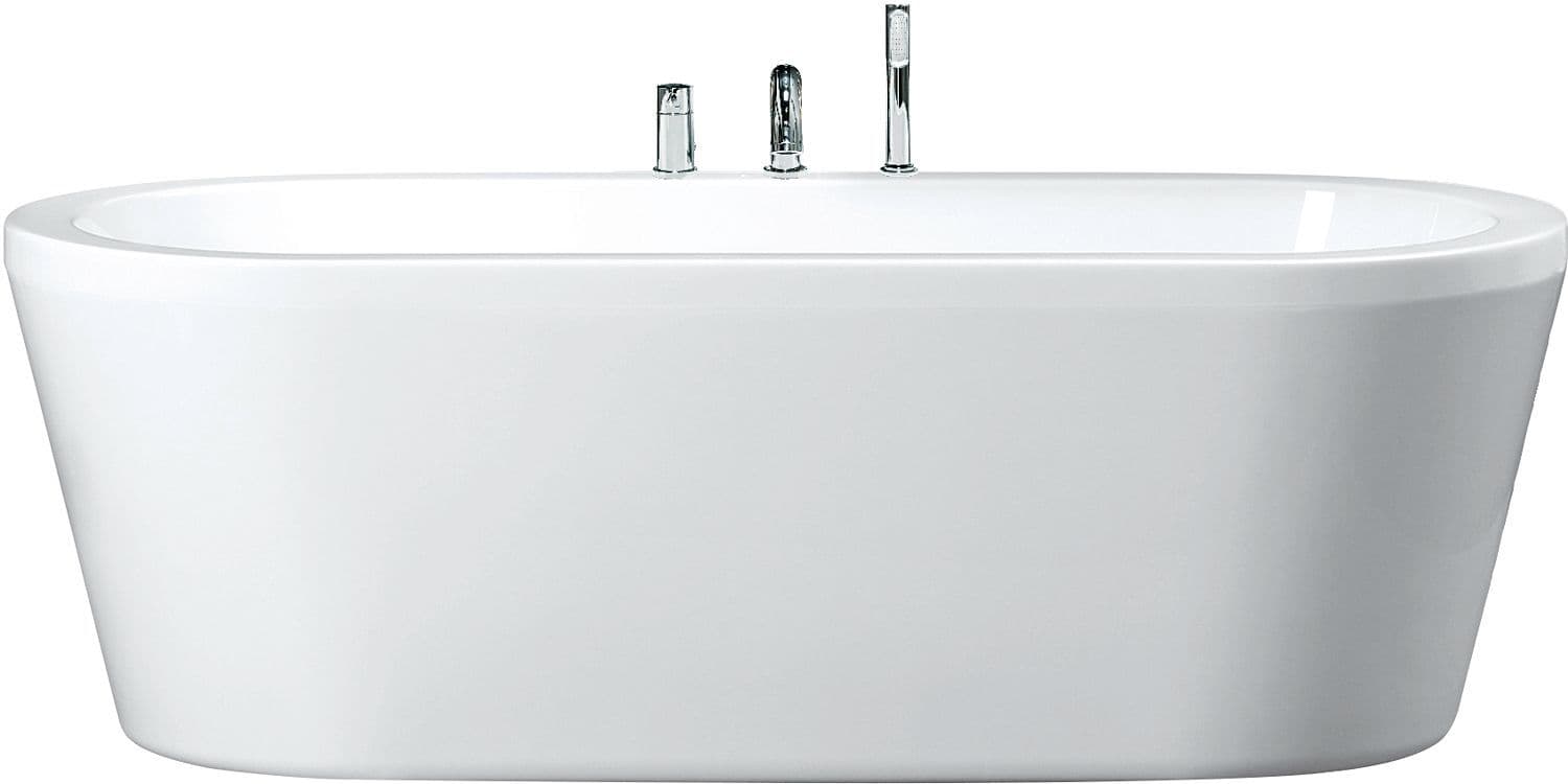 Vrijstaand bad+sifon+kraan-rand pool+ acryl 180-80CM wit