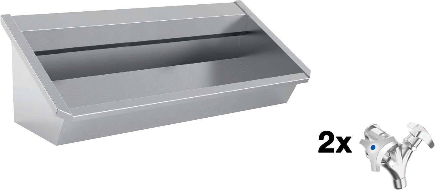 Auge mural sanilav intersan 120CM inox 2 melangeurs