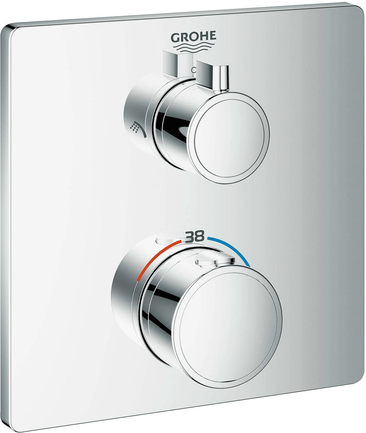 Set de finition thermostat+ inverseur grohetherm Grohe CARRE chrome
