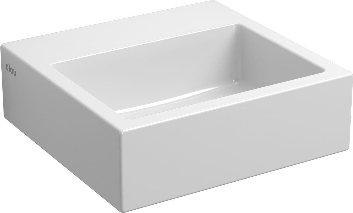 Handenwasser FLUSH1 Clou 28CM ZONDER kraangat keramiek WIT