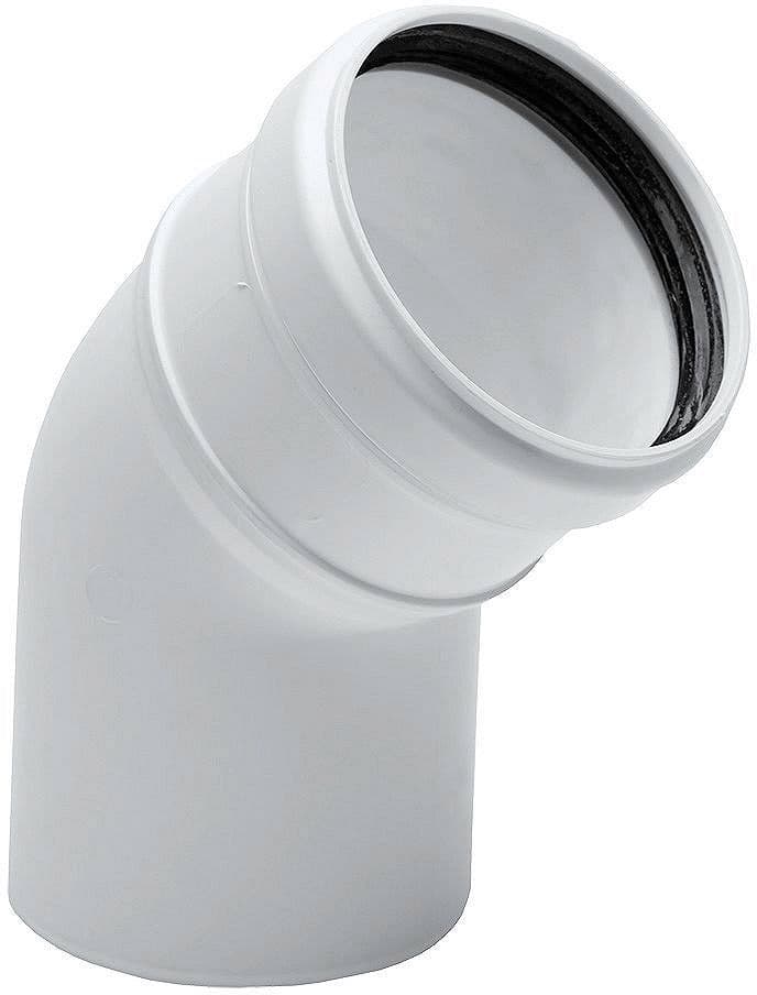 Uniflow coude 80MM 45° PP blanc