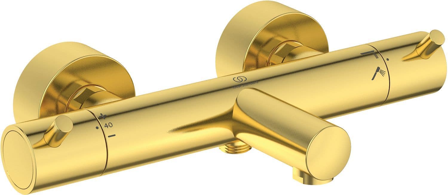 Thermostat bain Ceratherm T125 Ideal standard poignees de goupille brushed gold