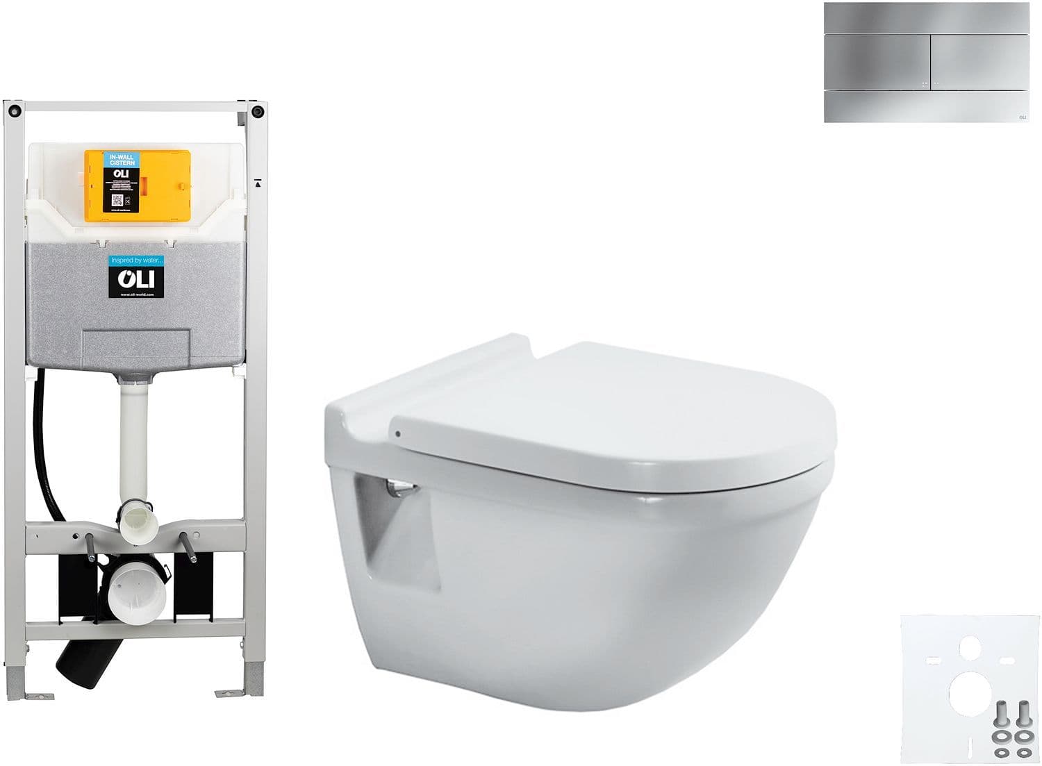 WALLFIX OLI WC SUSPENDU STARCK 3 DURAVIT SLIM MAT CHROME