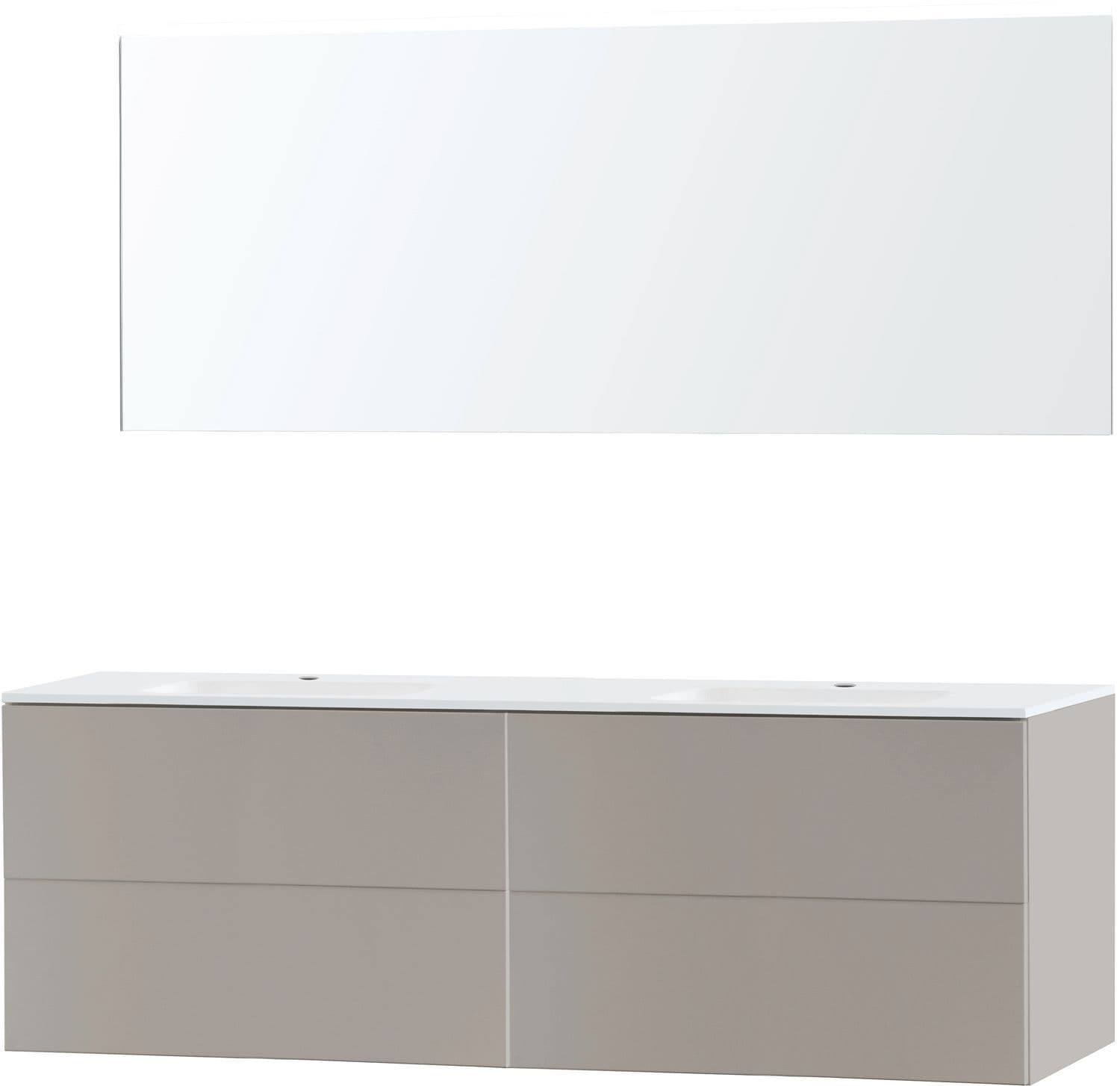 MEUBEL PURO DUO GRIJS 180 KUNSTMARMER SPIEGEL