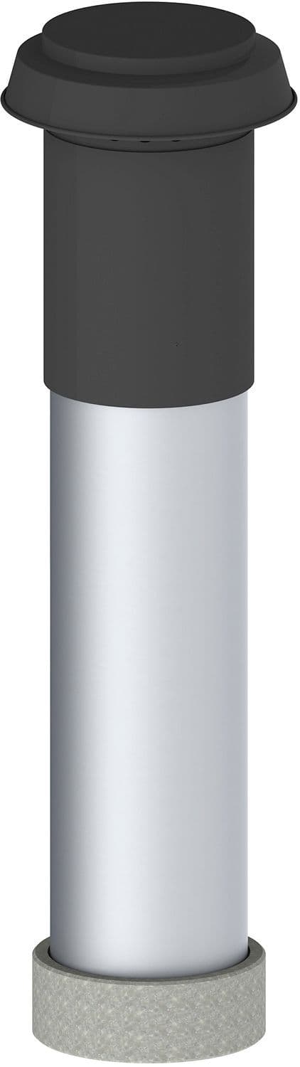 Passage de toit isole pour systeme de ventilation 160-190MM 1M alu/noir EPS