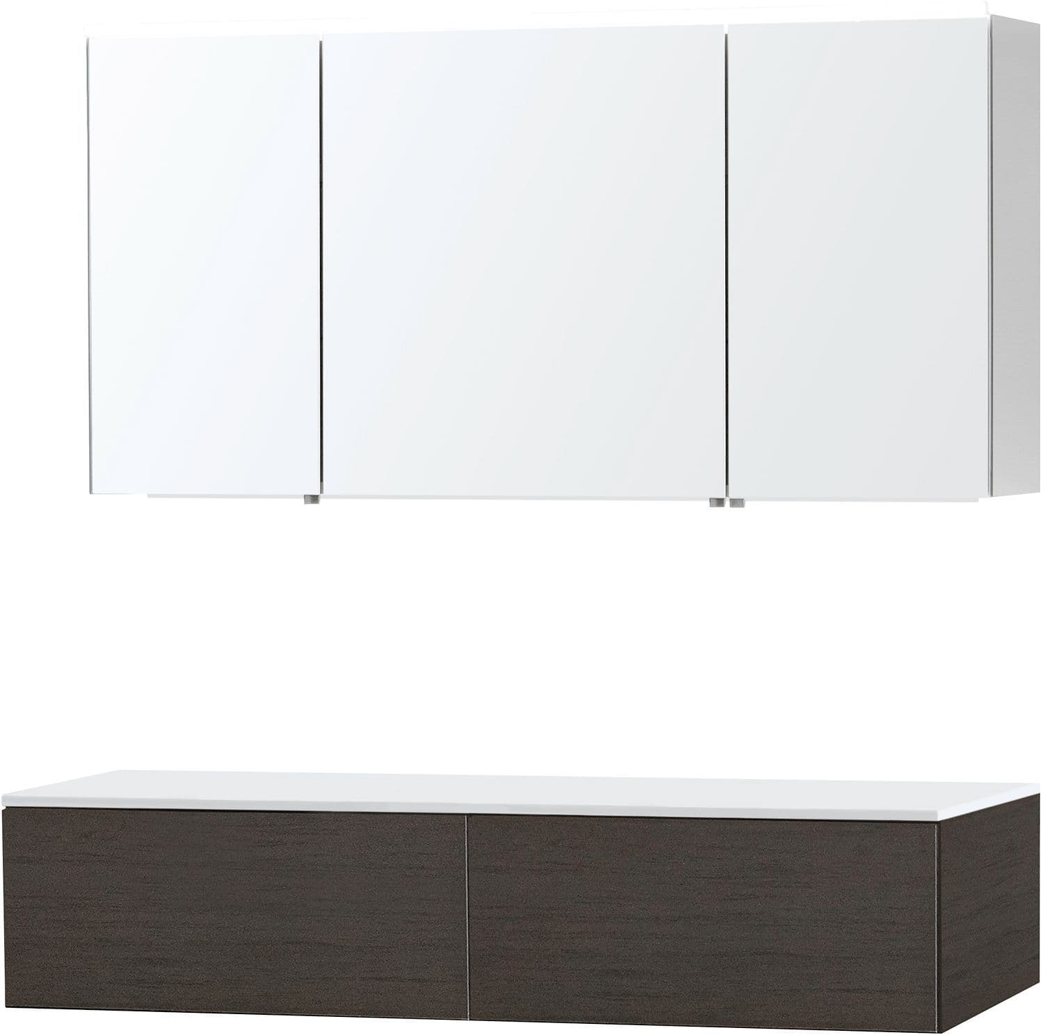 Meuble puro duo wenge 140 1 tiroir Solid a poser Armoire toilette