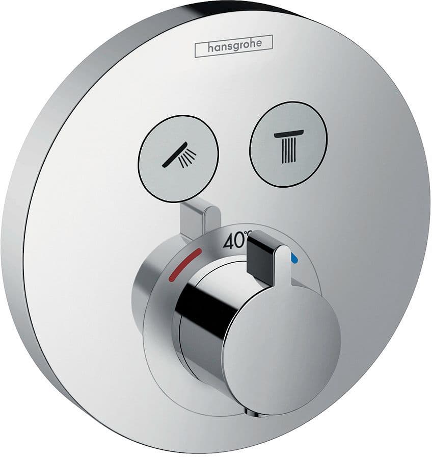 Set de finition thermostat+ 2 robinet d'arret Select S Hansgrohe chrome