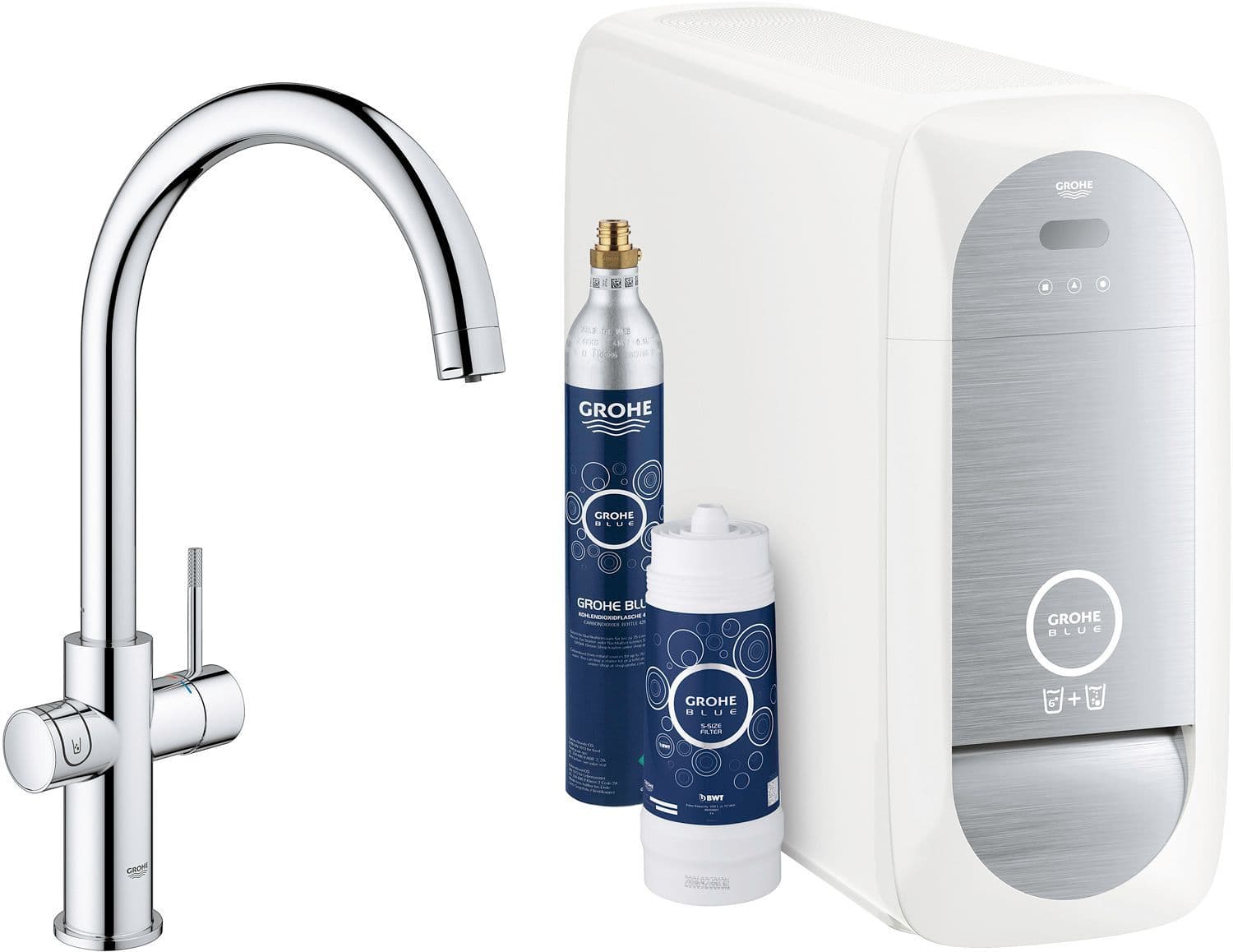 Mitigeur cuisine blue Home c-bec kit de demarrage Wifi chrome