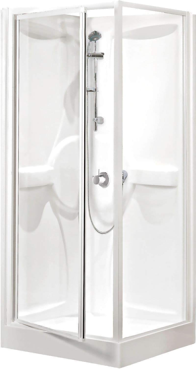 Douchecabine desco Collection 80-80+INBOUW thermostaat aluminium/wit-helder