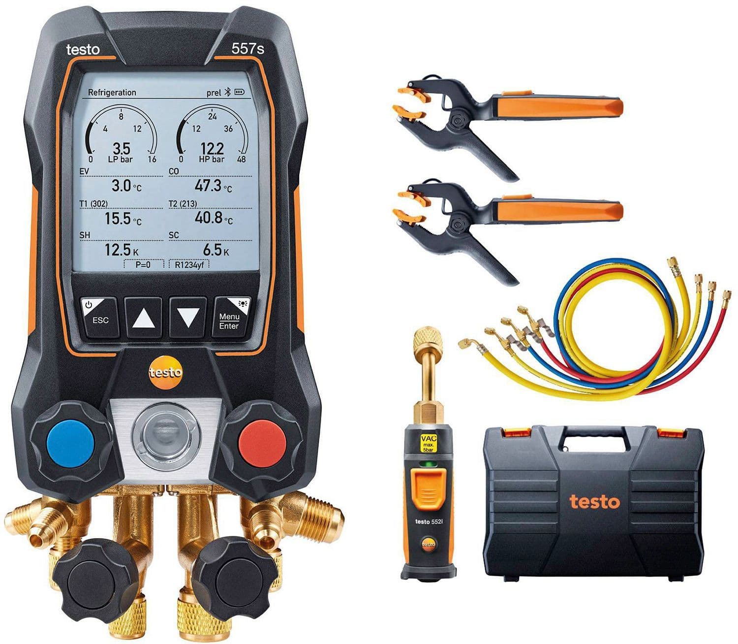 Testo manifold set voor WP INSTALL.558S + vulslangen