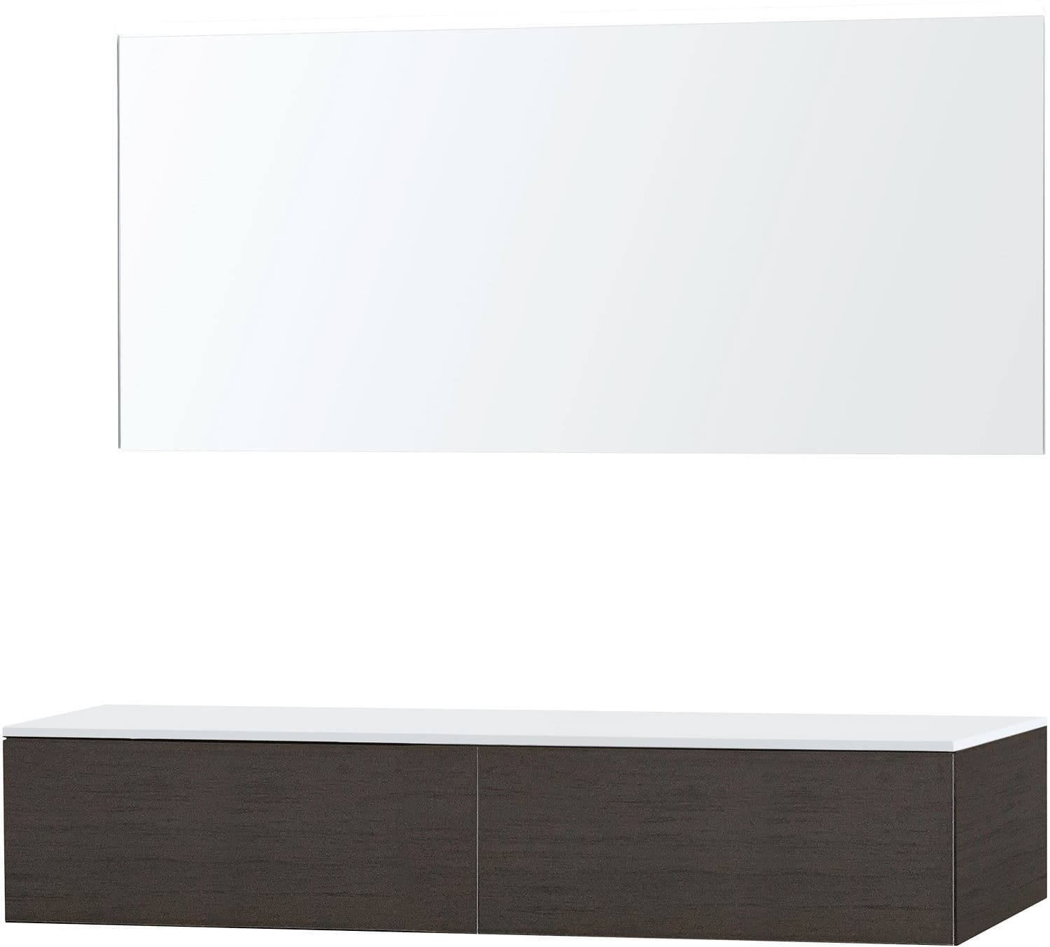 Meuble puro duo wenge 160 1 tiroir Solid a poser miroir