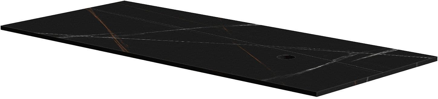 TABLET KERAMISCH MARMER PURO B120 H1,2 1AFVOERGAT RECHTS BAMBOO BLACK