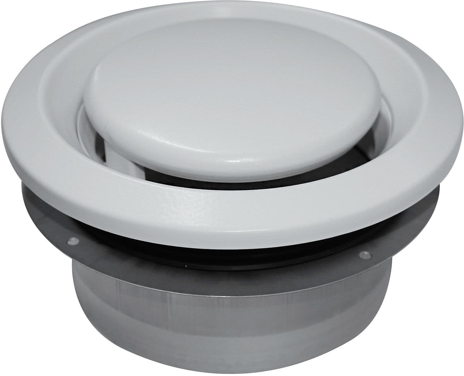 Afzuigventiel regelbaar bem S&P ventilatie type D 120M³/H 125MM METAAL WIT