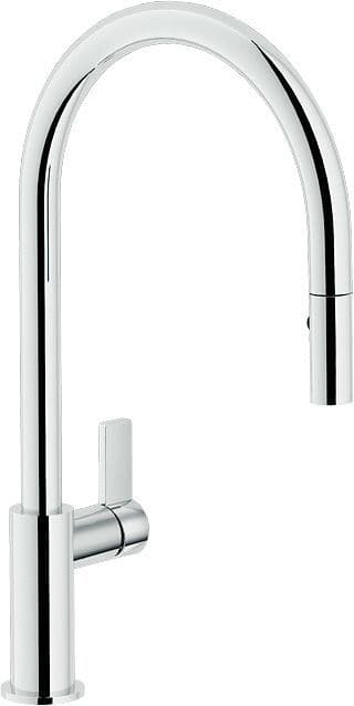 Mitigeur cuisine flag bac haut coude+douchette chrome
