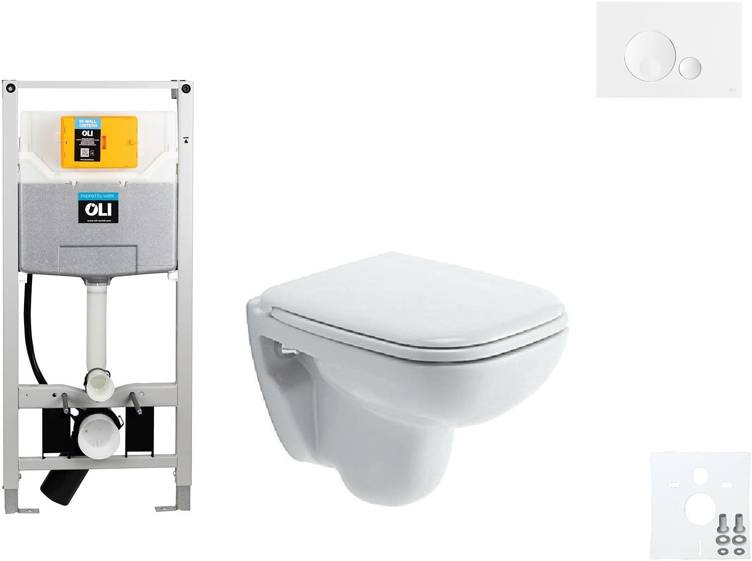 Wallfix oli wc suspendu D-Code Compact Duravit code globe blanc