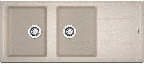 Evier a encastrer Basis Franke 2 bac+egouttoir 116X50 champagne