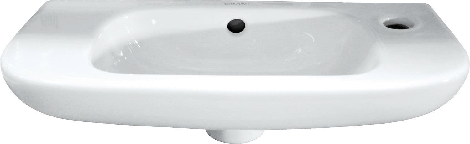 Lave-mains D-Code Duravit 50-22CM +trou robinet droite blanc