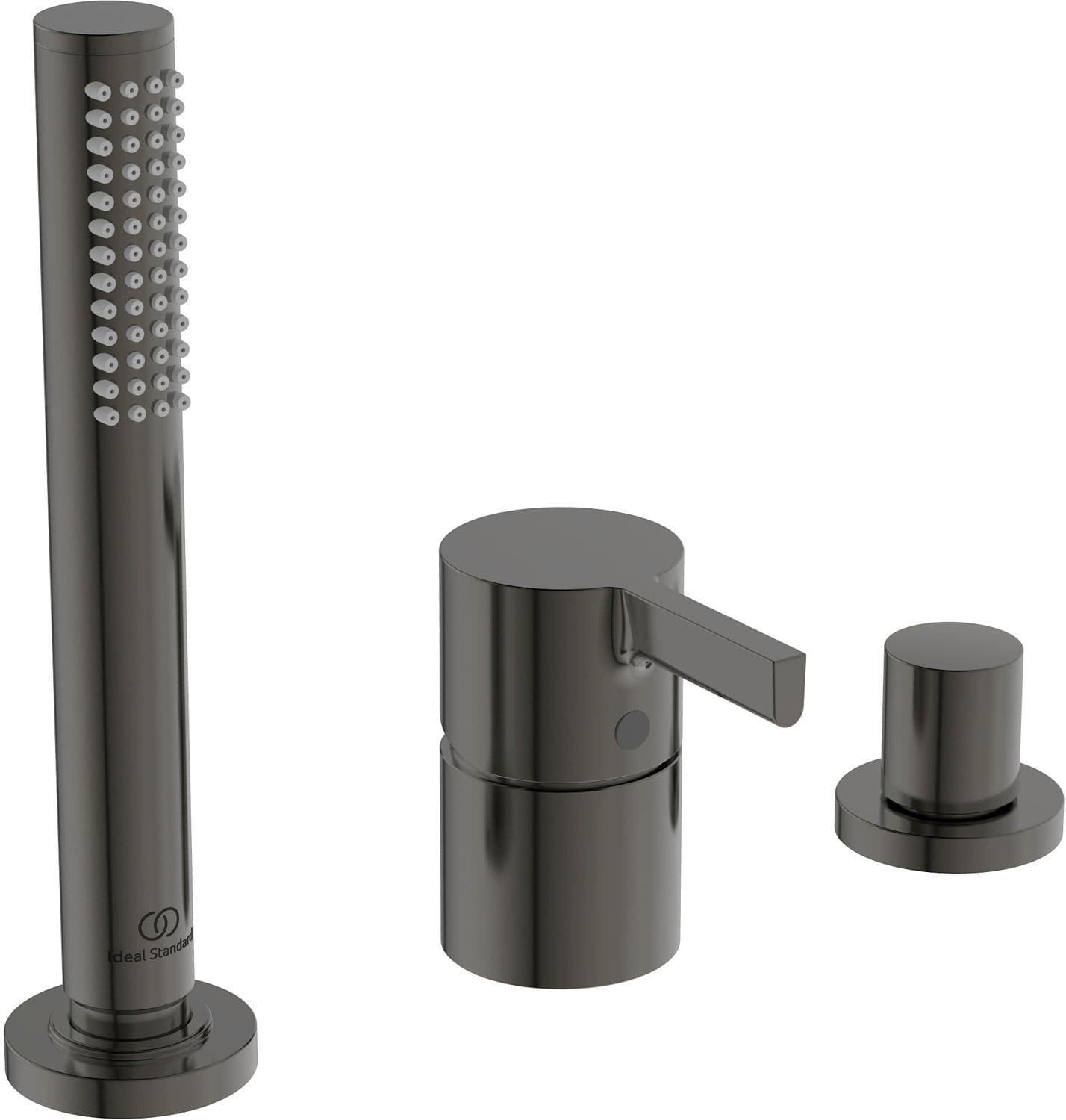 1GATS Mengkraan badrand voor vulling via overloop joy Ideal standard brushed gun Metal