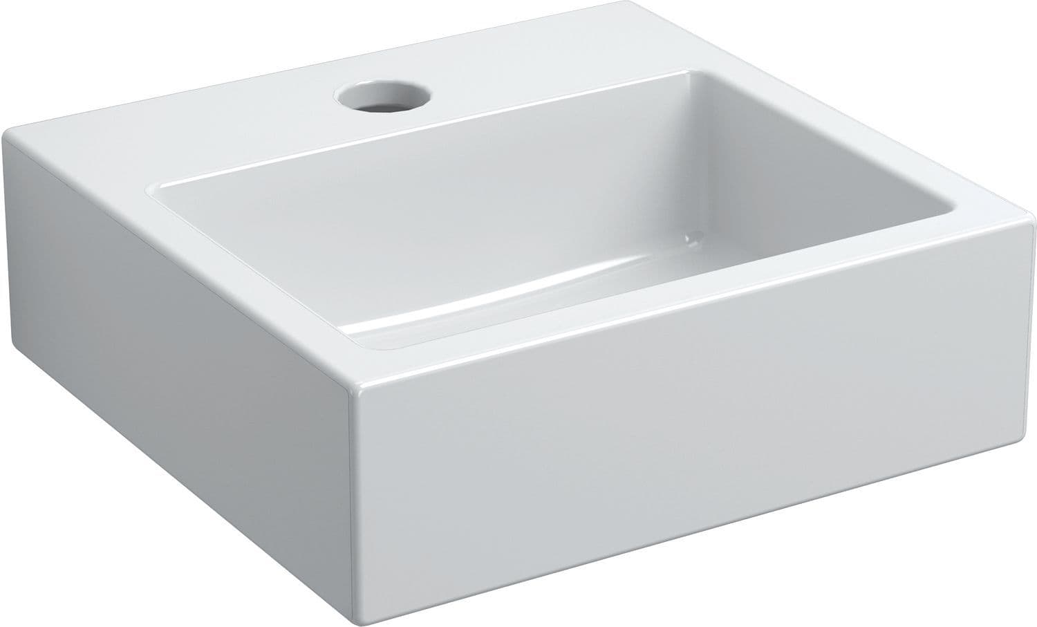 Handenwasser FLUSH1 Clou 28CM +kraangat keramiek WIT