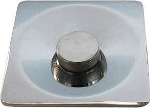 Plaque de rue carree 1/2" chrome + Set raccord 3/4"M-1/2"M